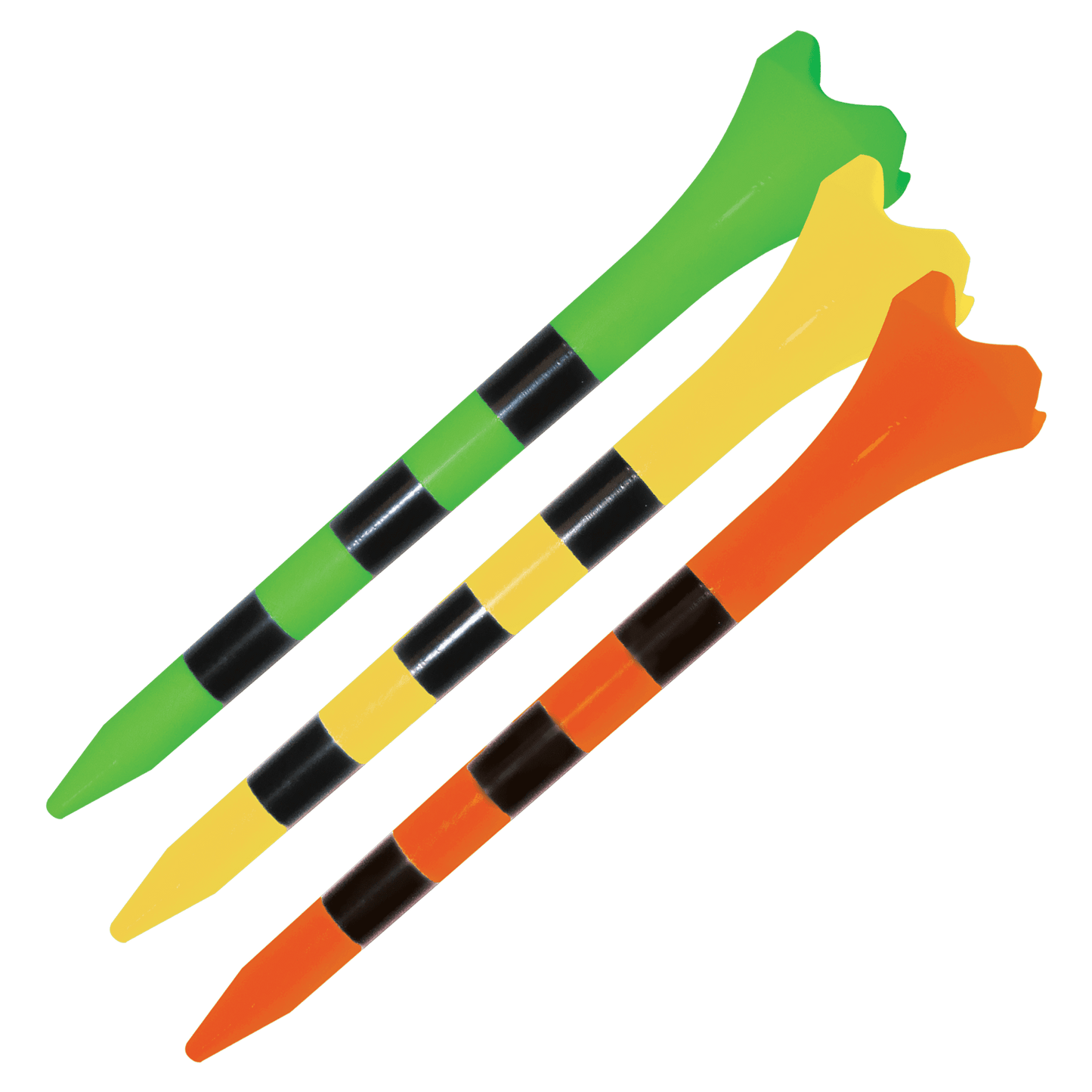 Pride Performance Plastic Golf Tees, Low-Resistance Head for Golf, Longer Drives, Durable & Stable Design, 3-1/4", Striped Citrus Mix – 25 Count